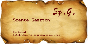 Szente Gaszton névjegykártya
